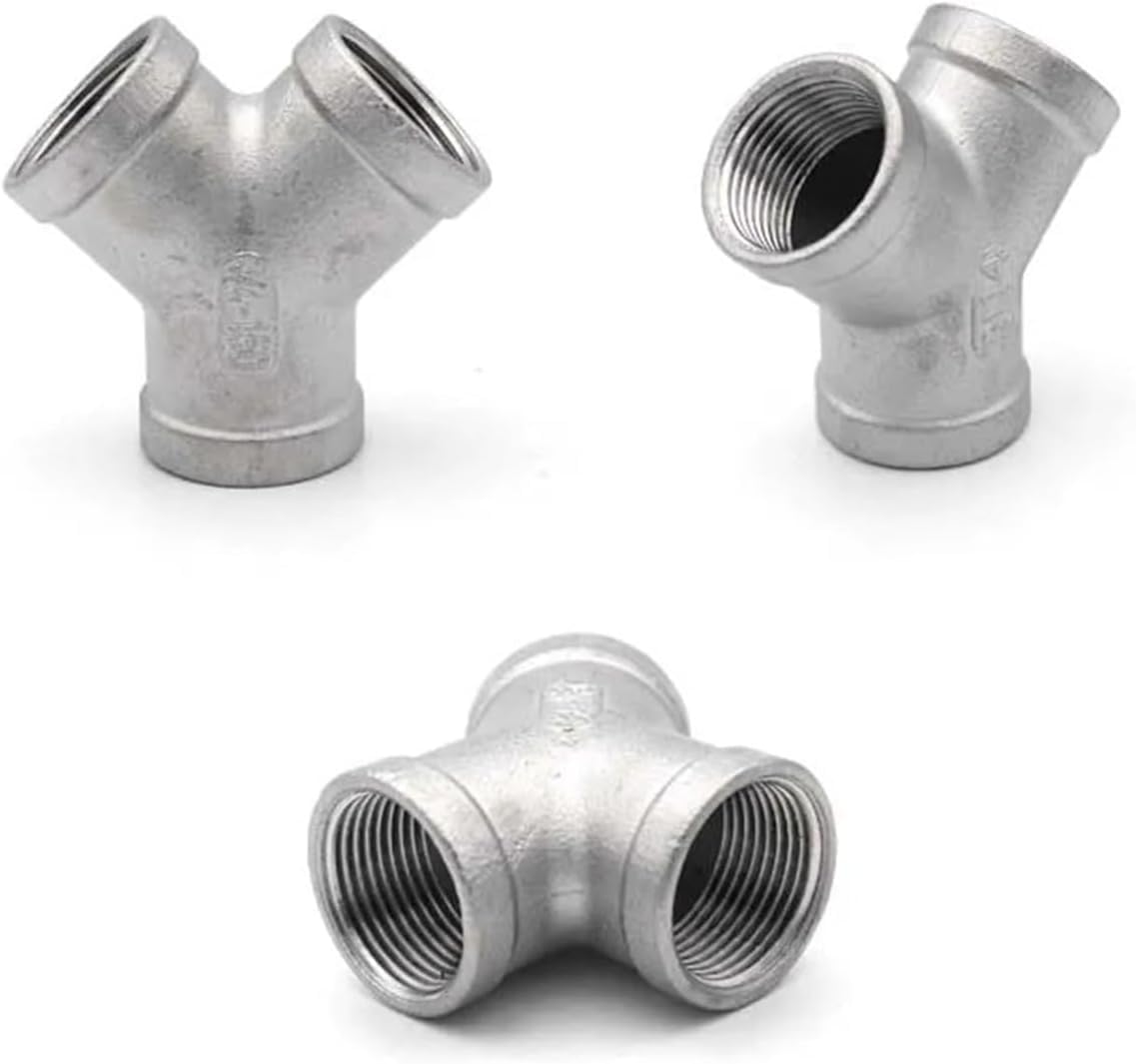 304 Stainless Steel BSPT Pipe Connector, Male to Female, Four-Way & Three-Way, Various Sizes (Red, 1-1/4")(Orange,0.25 Inch)