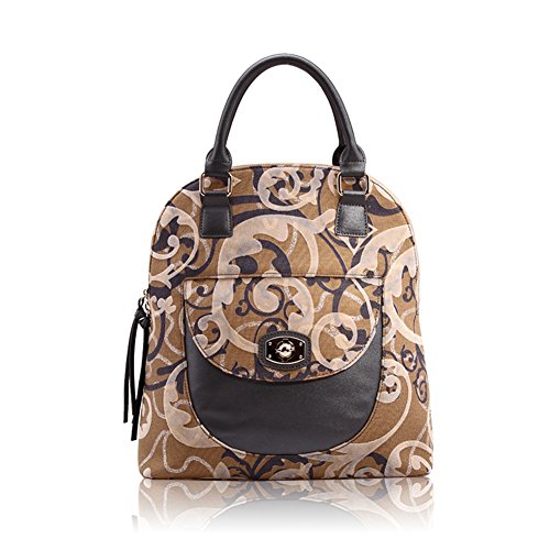 Sac de toile imprimé à motif rétro avec forme coquille originale pour femme