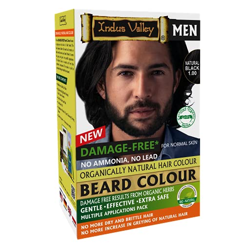 Image of INDUS VALLEY Natural Damage Free Beard Hair Color, Natural Black - 78ml + 8g
