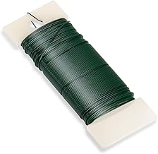 Alambre para Manualidades y Jardín - 35 m, 0,65 mm, Color Verde - para Flores y Plantas