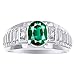 Para hombre verde esmeralda y diamante anillo esterlina Plata o Chapado en oro amarillo banda papel x diseño
