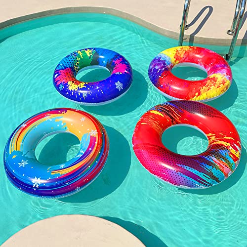 6Pcs Big Pool Floats Tubes-Parentswell Pool Floats, Inflatable Pool Float Swimming Rings, Pool Floaties Party Toys For Kids Adults Toddlers #TOP4
