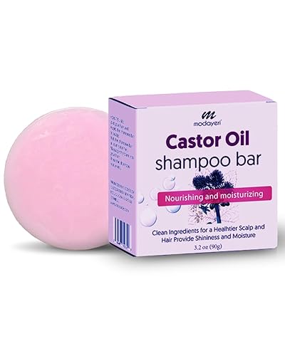 Barra de champú de aceite de ricino para el crecimiento y la fuerza del cabello, sin sulfatos, hidratante para cabello seco, totalmente natural,