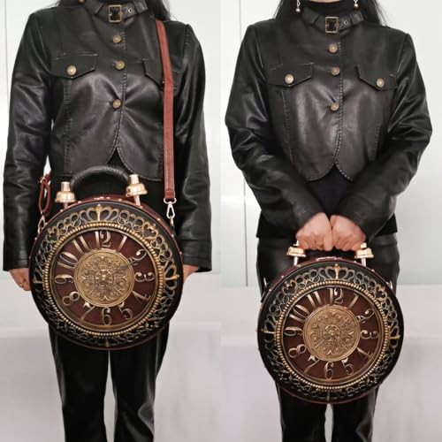 Image of Women PVC Clock Shaped Handbag Crossbody Shoulder Bag Clock Purse