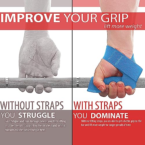 Image of WARM BODY COLD MIND Lasso Lifting Wrist Straps for Cross Training - Rated at 770 lb - Hand Wraps for Olympic Weightlifting, Powerlifting, Weight Lifting, Bodybuilding Strength Deadlift Gym Bar, Cotton