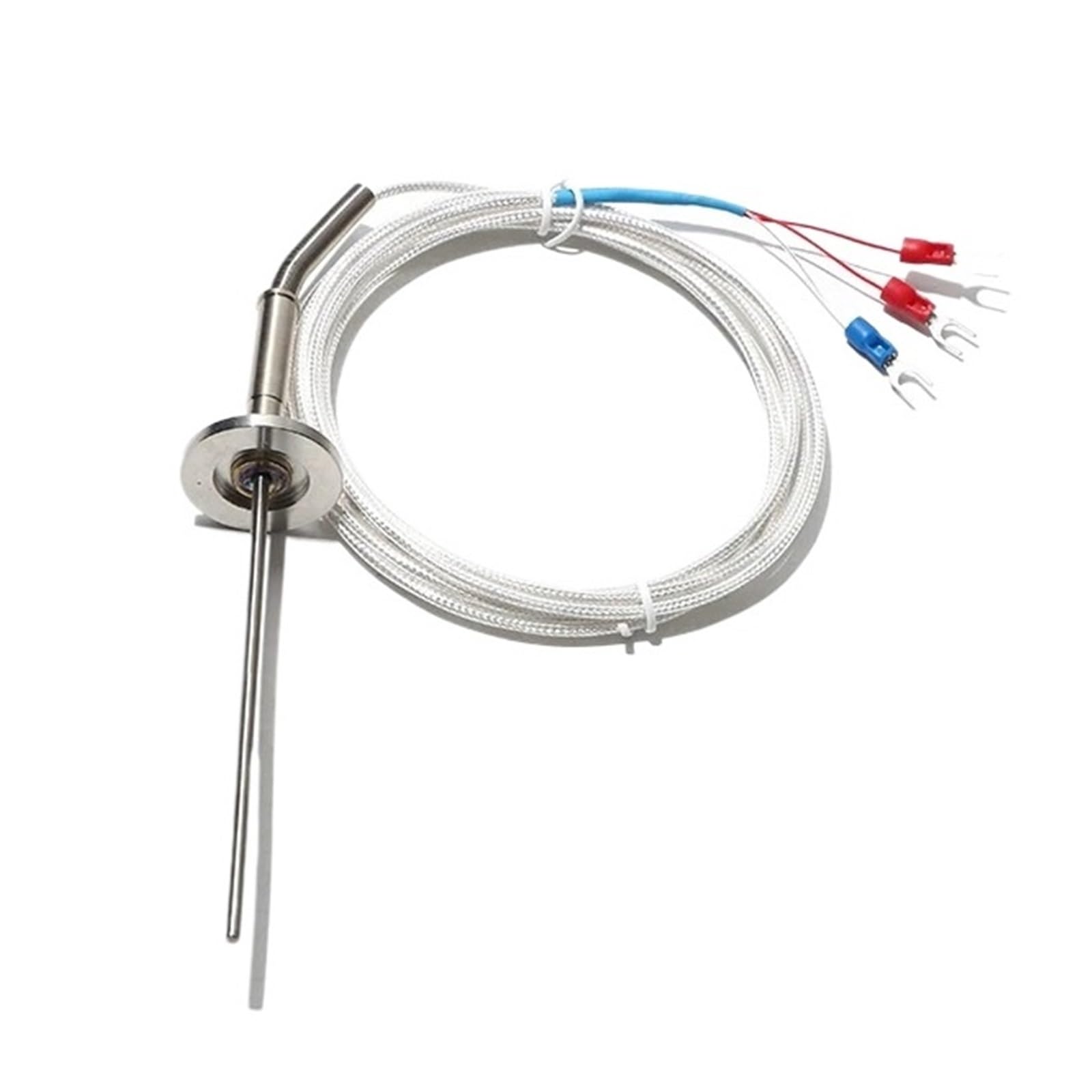 COKYIS Sensore di Temperatura corazzato PT100/tipo K Compatibile con Vuoto 16/25/40/50mm Montato su Flangia for Piastre cieche KF/CF sonda 3 * 100mm(PT100 KF No Hole,50mm)