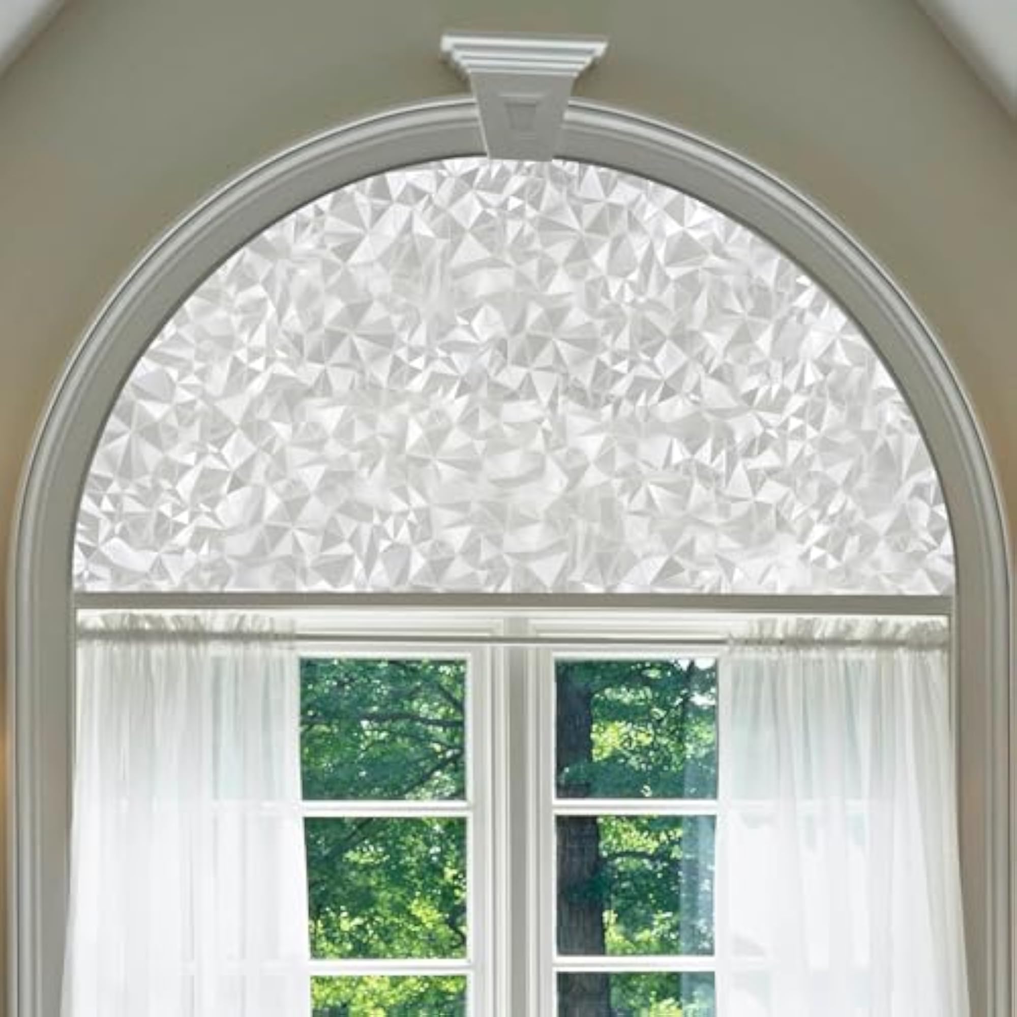 Precut Custom Arched Window Film, Pattern Texture Design