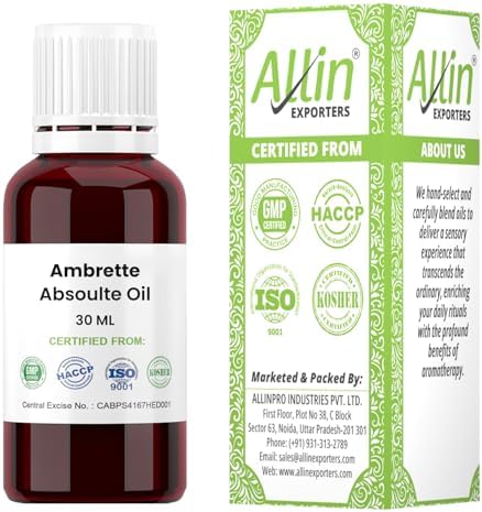 Allin Exporters Ambrette Absolute Oil - 100% Pure, Natural & Undiluted - 30 ML