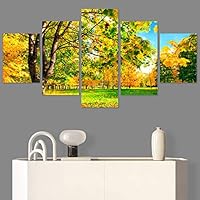 SIGNWIN 5 Panel Canvas Wall Art Modern Art Expressive Forest Multicolor Photography Romantics Scenic for Home Decorations Ready to Hang - 60