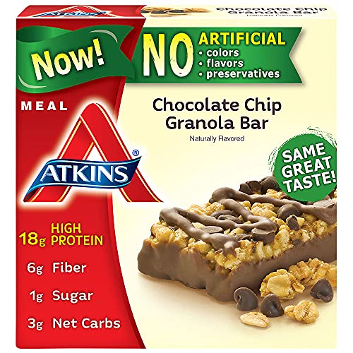Atkins Nutritionals Inc. - ventaja comida barra Granola de Chocolate Chip - 5 barras