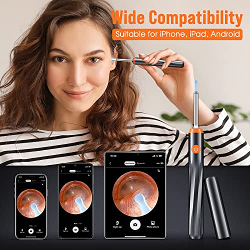 Image of Verilux Ear Wax Remover Tool Kit Camera with 6 Ear Spoons Ear Cleaner Tool Wireless HD Otoscope 1080P 4mm Ear Wax Cleaner Machine Led Light Ear Cleaner Camera for Cleaning Spade for iOS & Android