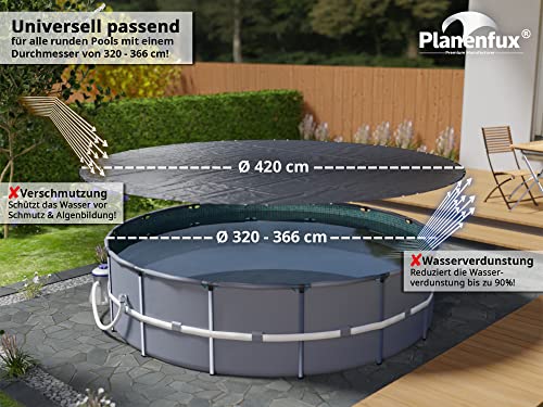 Poolabdeckung rund Planenfux 366 cm für Pools mit Ø 320-366 cm