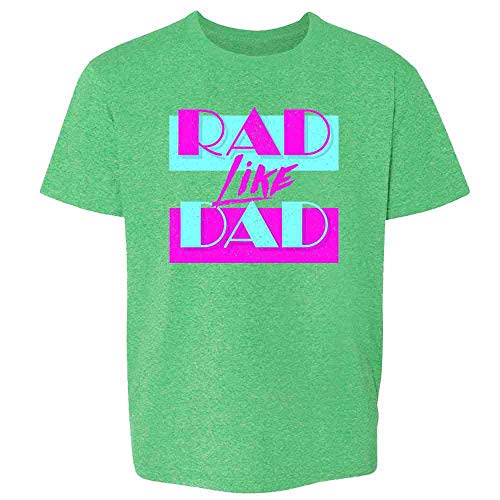 Pop Threads Rad Like Dad Gift for Dad Retro Graphic Aesthetic Baby Toddler Kids Girl Boy T-Shirt Heather Irish Green 4T