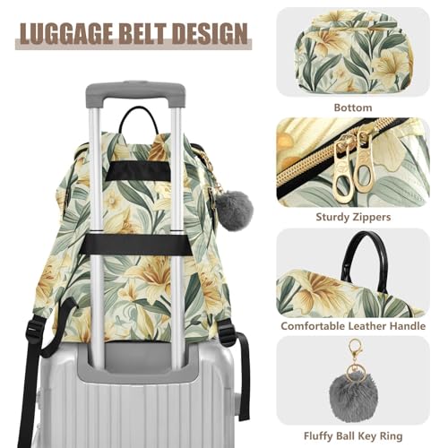 KLL Vintage Lily Flower Women Backpack Large Capacity Ladies Shoulder Bag for Work Sports Travel4