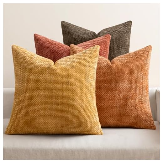 MIULEE Soft Chenille Pillow Covers Set