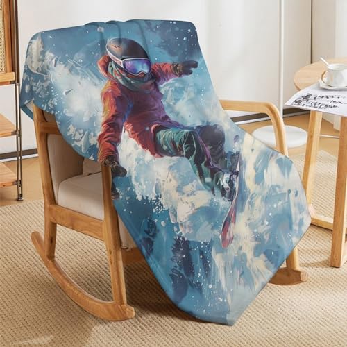 Couverture Snowboard en flanelle, le cadeau parfait pour les passionnés de glisse