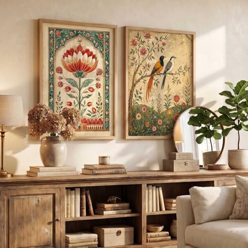 Image of kotart Traditional Art Wall Painting Home Decoration With Frame For Living Room Bed Room Hotel Wall Decor Digital Reprint Engineered Wood Set of 2 (10X13 INCH)
