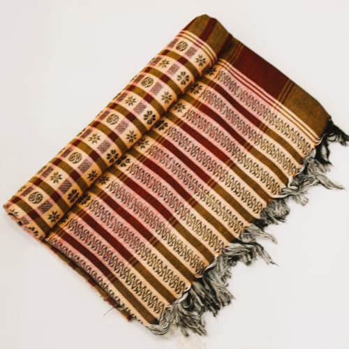 Image of Cotton Shemagh Keffiyeh Scarf - Lightweight Tactical Desert Head Neck Wrap, Sun Protection Outdoor Scarf for Summer Hiking