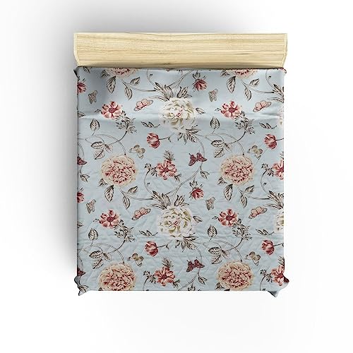 Edredón acolchado 250x200 en tonos menta rosa para renovar el cuarto 3