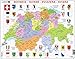 Larsen K43 Mappa Politica della Svizzera, Edizione Multilingue (Tedesco/Francese/Italiano), Puzzle Incorniciato con 70 Pezzi