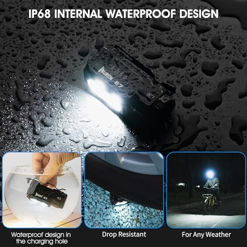 Image of WUBEN E7 EDC Flashlight, 1800 Rechargeable Lumens Mini Flashlight, Super Bright Small Flashlight, 6 Modes IP68 Built-in Waterproof Handheld Flash Light for Emergencies Camping Hiking