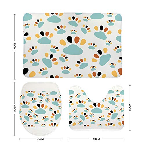 Tapis de bain antidérapants lavables avec motifs pattes de chien