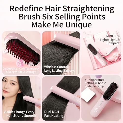 Cepillo Alisador Inalámbrico Go Brush Pro para Cabello Corto miniatura 6