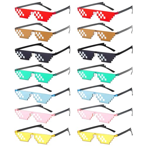 Lunettes de soleil pixelisées en vrac pour accessoires de photobooth et de kermesse