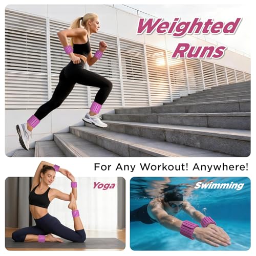 Image of Magnetic Ankle Weights for Women Men Set of 2 (1 lb Each) Adjustable Wrist Weights for Pilates, Yoga, Workout and Daily Training