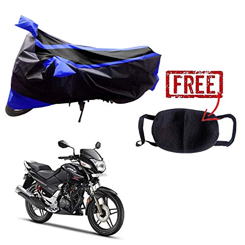 Image of Kandid Blue & Black Two Wheeler Bike Cover for Hero Cbz