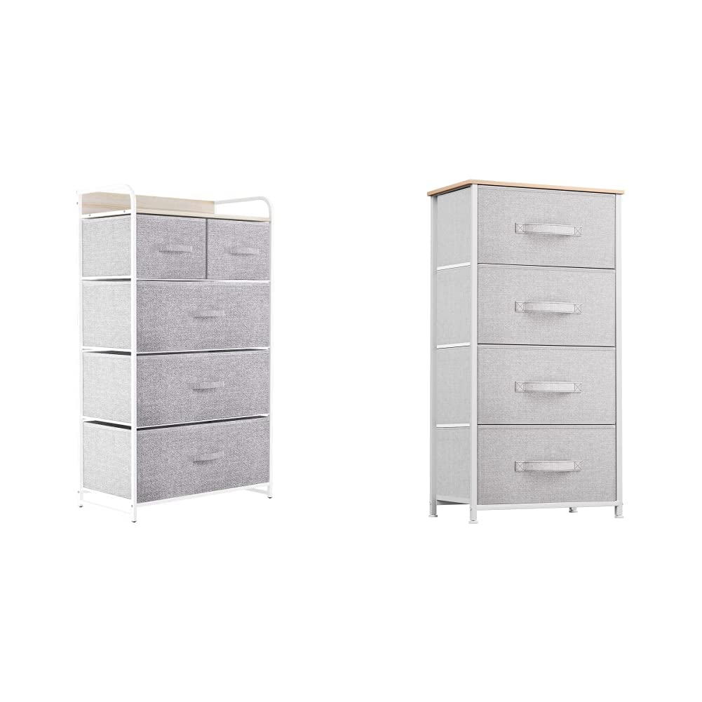 Photo 1 of * FOR PARTS ONLY * YITAHOME Fabric Dresser with 5 Drawers - Storage Tower & Dresser with 4 Drawers - Fabric Storage Tower, Organizer Unit Light Grey Modern Dresser + Dresser, 4 Drawers
