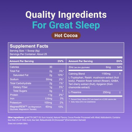 Image of MoonBrew Magnesium Hot Cocoa Sleep Aid - Sugar-Free Calming Drink Mix - 1PK