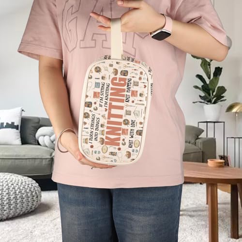 Image of MNIGIU Funny Yarn Gift Knitting Tote Bag Knitting Lover Gift Yarn Storage Bag Knitter G-ift Crochet G-ift
