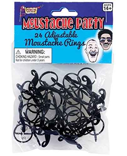 Bague moustache réglable noire pour pimenter vos soirées déguisées et photobooths