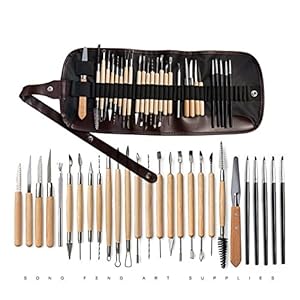 Multifunctioneel Keramische klei gereedschap polymeer klei gereedschap aardewerk gereedschap set beginner’s houten aardewerk beeldhouwen craft clay cleaning kit voor kleiaardewerk, doe-het-zelf