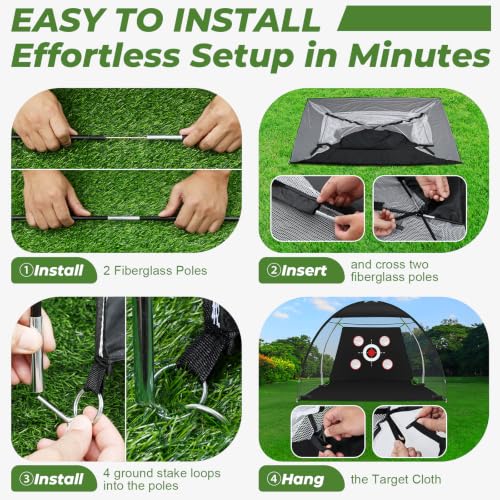 10x7FT Golf Net with Mat