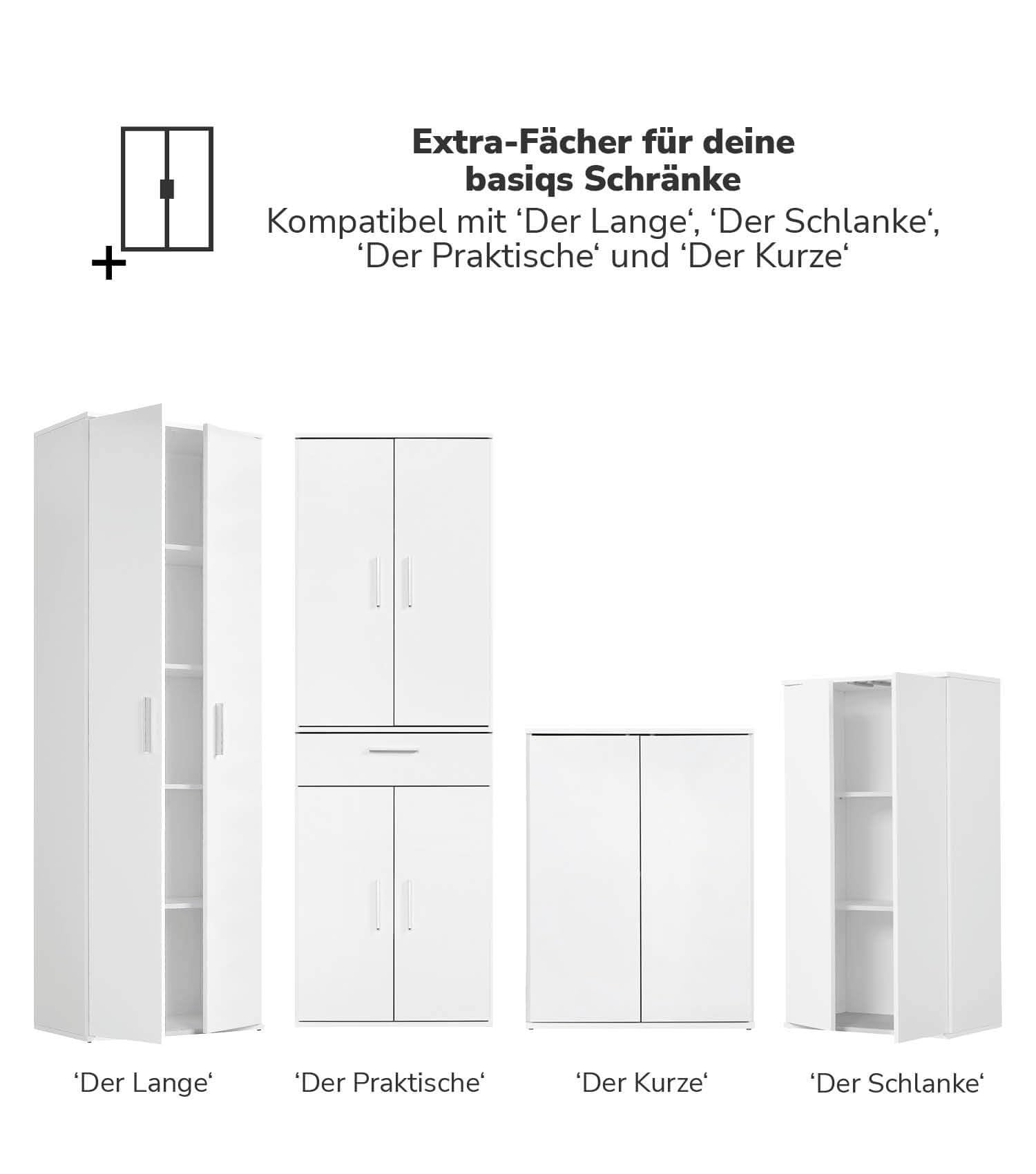 mokebo® Einlegeböden für Schränke aus Holz 'Die Einleger' in weiß, Mehrzweckschrank, Aktenschrank oder Dielenschrank in 57x1.50x29.50 (B/H/T in cm)