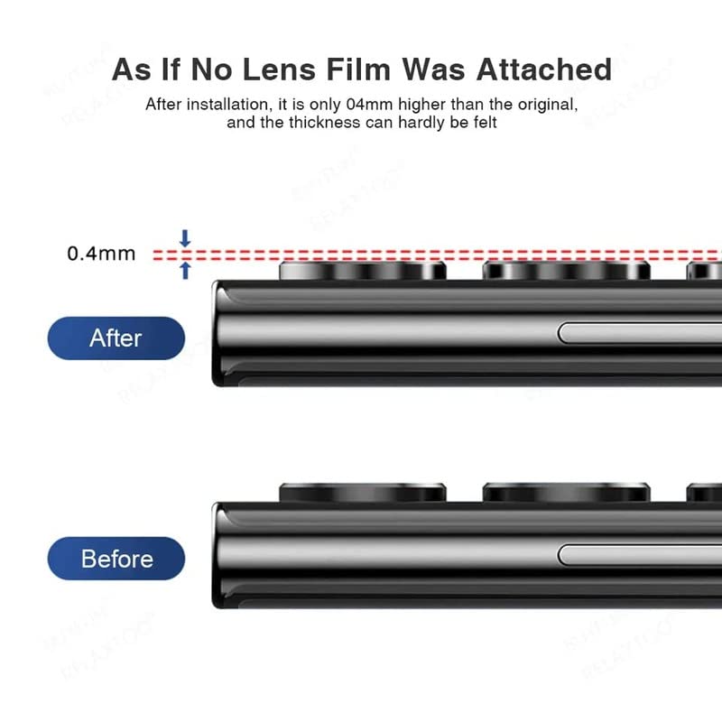 Image of (New 9H 3D CAMERA CAP /Black) Designed for Samsung Galaxy A54 Camera Lens Protector Tempered Glass Screen Protector for Samsung Galaxy A54 5G.