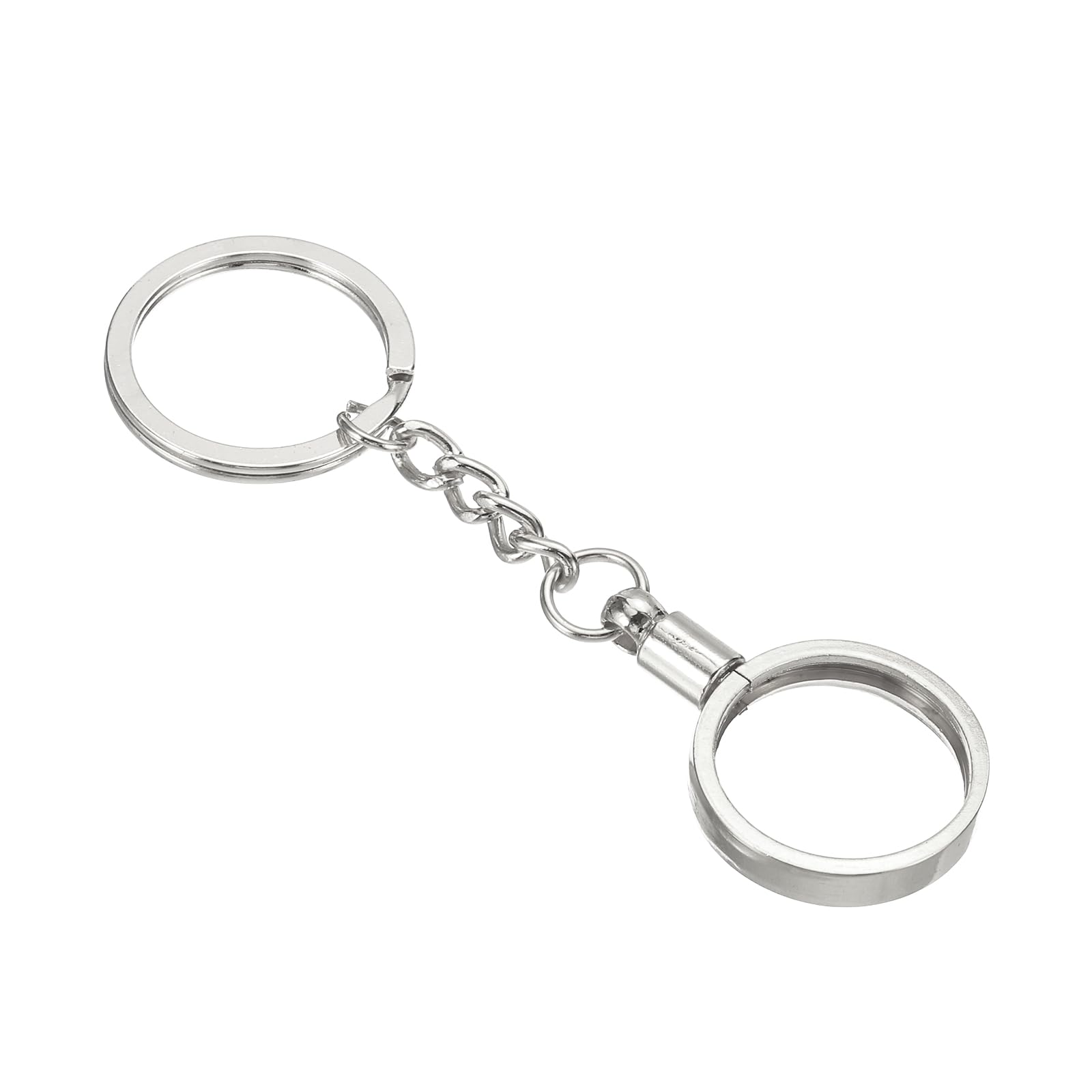 PATIKIL Coin Holder Keychain, 25mm Round Medallion Holder with Metal Key Ring for Coins Medallion Silver