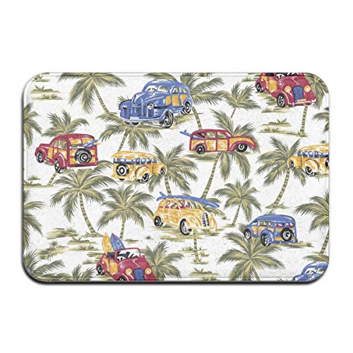 NB Coconut Trees And Surfboards On Cars - Felpudo lavable para interiores y exteriores, superabsorbente, 15.7 x 23.62 pulgadas