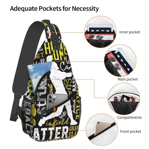 Baseball Softball Sling Backpack Unisex Crossbody Chest Bag Shoulder Chest Bag For Women Men Hiking Travel4