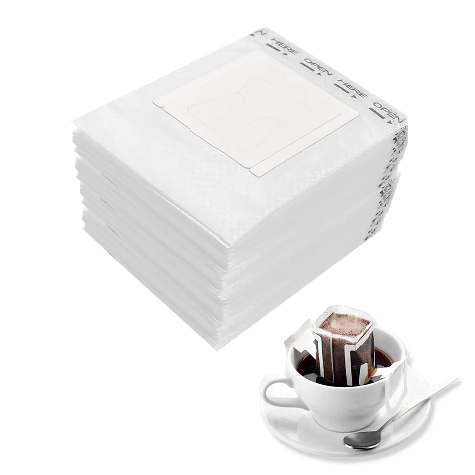 Doyime Filtros de café para 1-2 tazas de papel de café con 100 bolsas de café, portátil, oficina, viaje, goteo, café, juego de herramientas de filtro de café antiguo