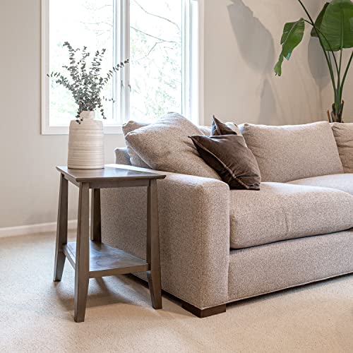 Image of Leick Home Teegan Wedge End Table, 15 inch, Smoke Gray