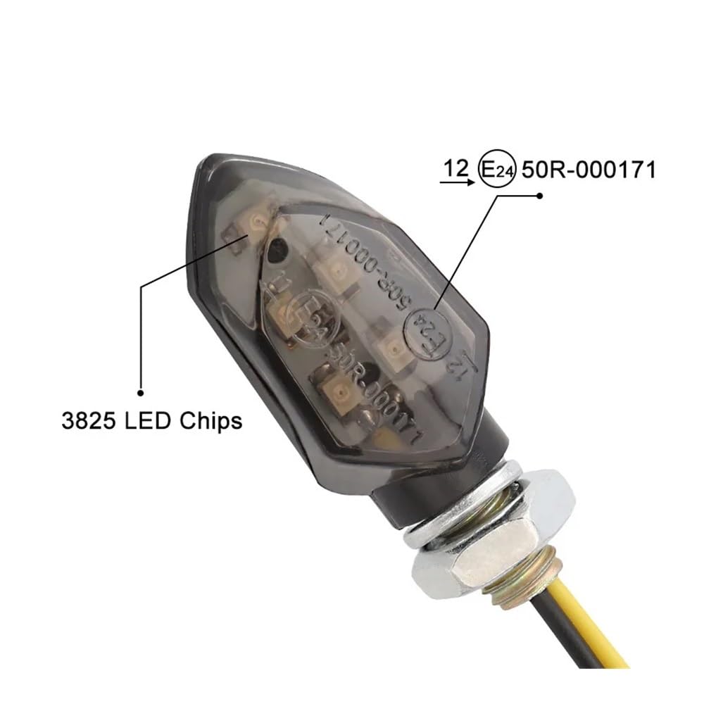 2 Pezzi di Indicatori Direzione A LED per Moto Universali A per Stop Luci Freno