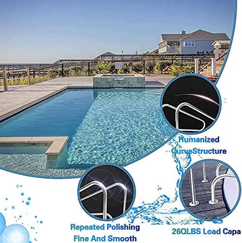 Barandal para piscina acero inoxidable 31.5 x 31.5 pulg miniatura 4