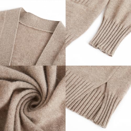 Image of GreenMount Women's 100% Pure Cashmere Cardigan Sweater Soft and Warm Long Sleeve Oversize Loose Cardigan with Pocket