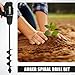 Threlaco Set of 4 Auger Drill Bit for Planting (16x 3.5, 12x3, 15x2, 9x1.6) Garden Ground Earth Spiral Drill Bit for 3/8