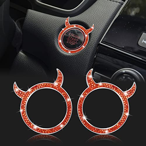 Capuchon bouton start stop voiture strass bleu universel bague de démarrage intérieur