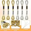 Gold Embroidery Thread, 6 Skeins Metallic Embroidery Floss String Friendship Bracelet String Glitter, Polyester Cross Stitch Threads for Hand Embroiderys, Strings Art Supplies, DIY Bracelet Accessory #2