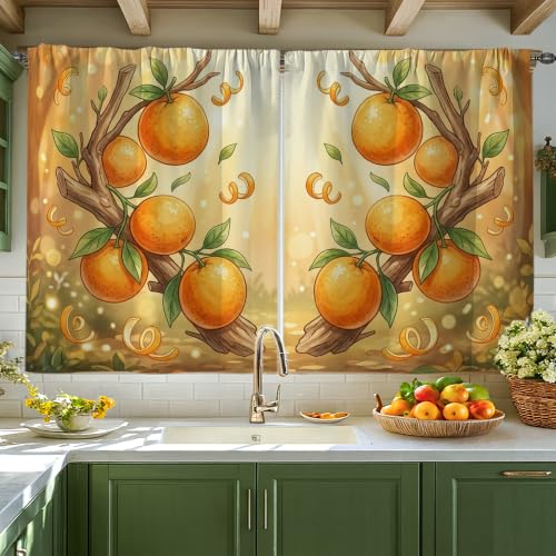 Rideaux orange cuisine anti-regards pour protéger votre intimité